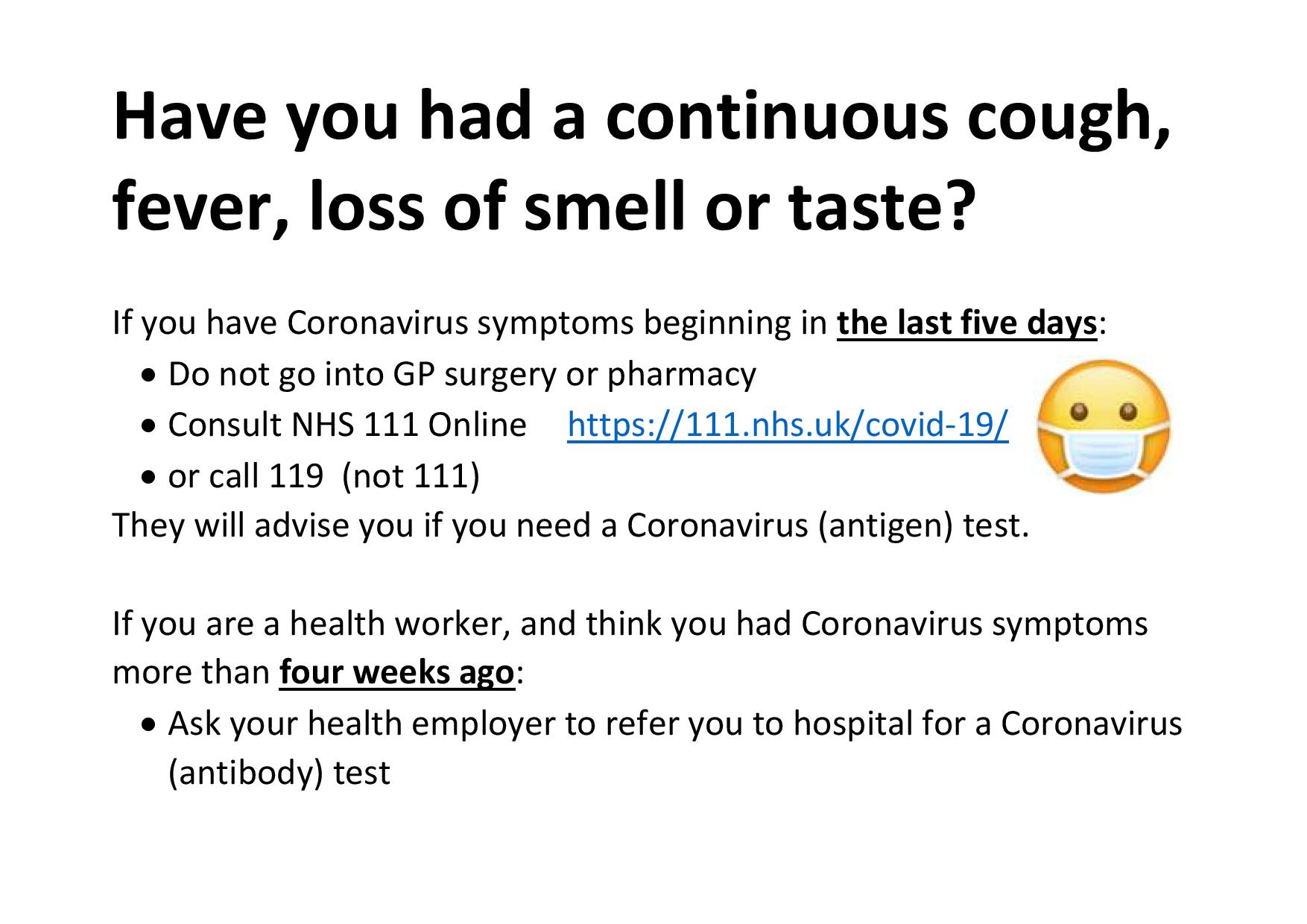 Have you continuous cough